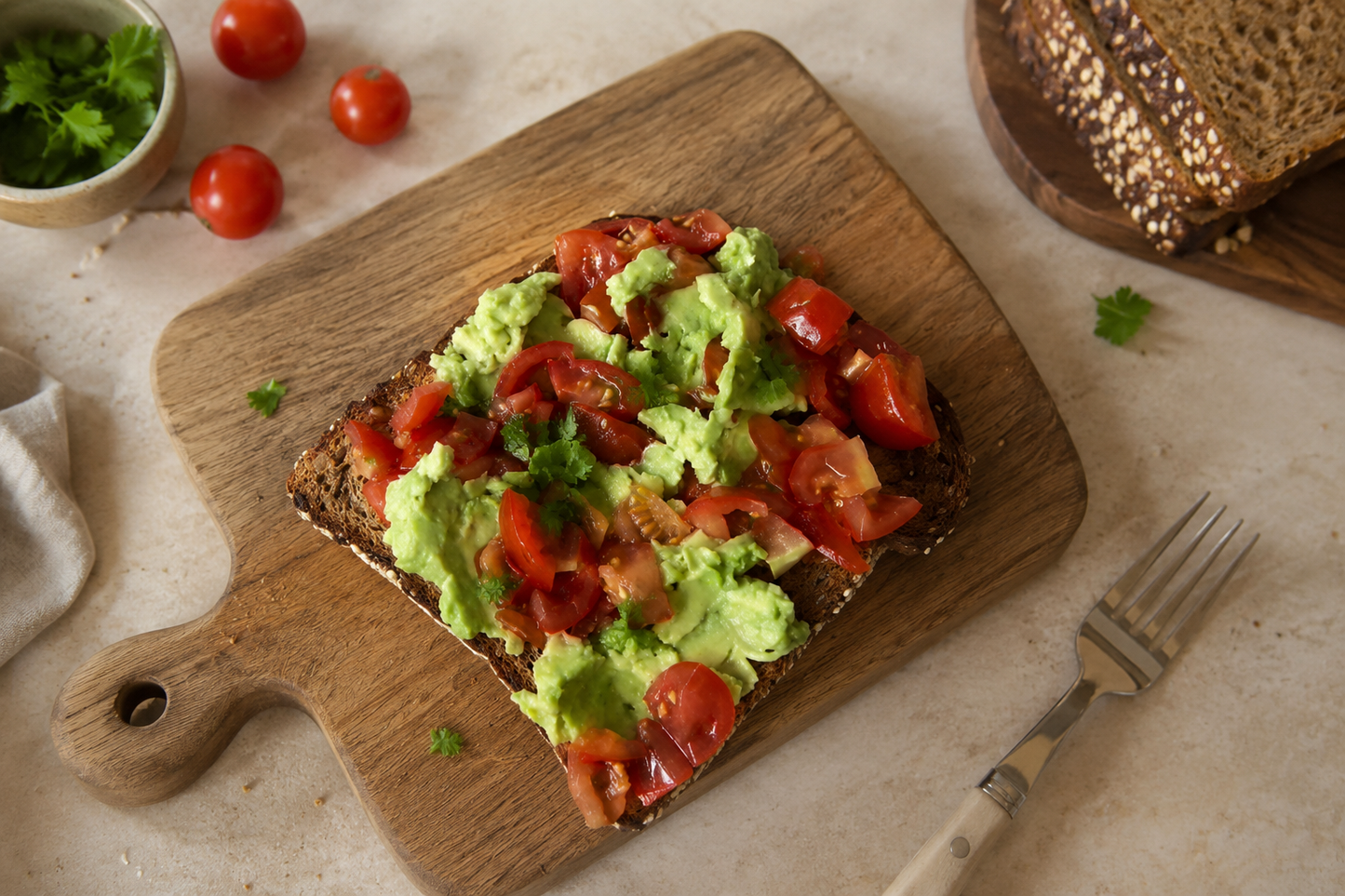 Toast de aguacate y tomate con pan proteico: el desayuno que aguanta toda la mañana