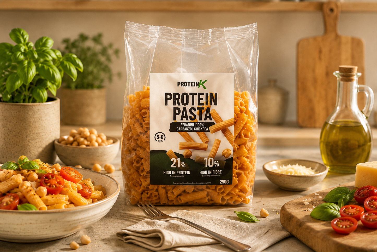 Pasta proteica vs pasta normal: comparativa real de proteína, fibra e hidratos ProteinK