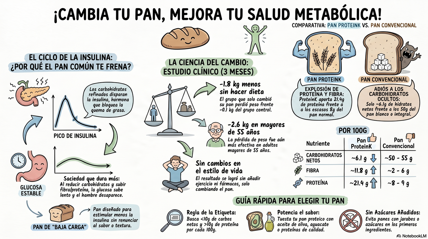 ¿Y si empiezas cambiando el pan? Pan de baja carga insulínica para cuidar tu glucosa, tu hambre y tu peso