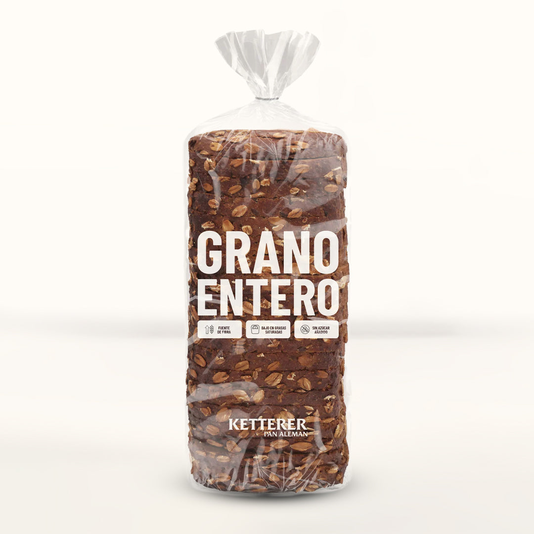 Pan de Grano Entero con Avena y Semillas - 500g Natural, Rico en Fibra