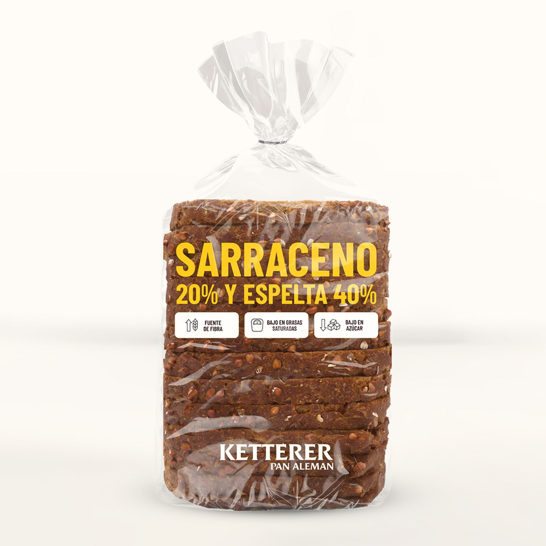 Pan de Sarraceno 20% y Espelta 40% - 450g Natural, Rico en Proteínas y Fibra