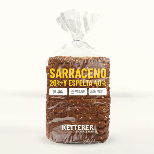 Pan de Sarraceno 20% y Espelta 40% - 450g Natural, Rico en Proteínas y Fibra ProteinK